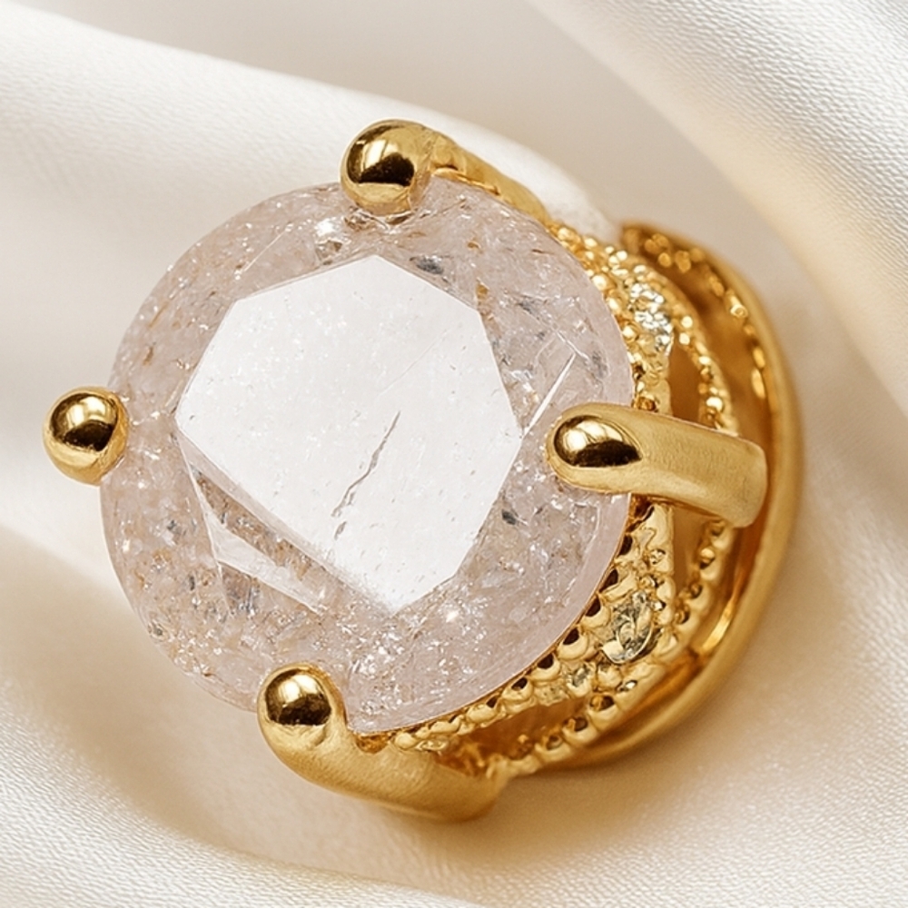 Altar'd State Women's Gold & White Crystal Stud Earrings - Minimalist Jewelry